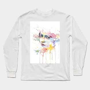 People Girl Woman Face Portrait Eyes Long Sleeve T-Shirt